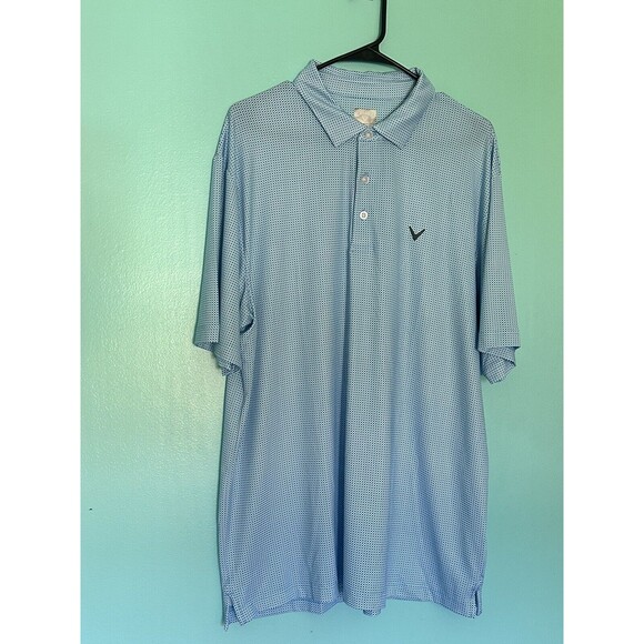 Callaway Opti Dri Golf Aqua Shirt Large‎ Beautiful Blue Design - Picture 1 of 4